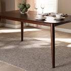Baxton Studio Edna Mid-Century Modern Walnut Finished Wood Dining Table