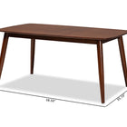 Baxton Studio Edna Mid-Century Modern Walnut Finished Wood Dining Table