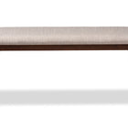 Baxton Studio Flora Mid-Century Modern Light Grey Fabric Upholstered Walnut Finished Wood Dining Bench