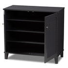Baxton Studio Coolidge Modern and Contemporary Dark Grey Finished 4-Shelf Wood Shoe Storage Cabinet