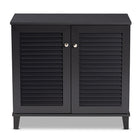 Baxton Studio Coolidge Modern and Contemporary Dark Grey Finished 4-Shelf Wood Shoe Storage Cabinet