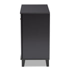 Baxton Studio Coolidge Modern and Contemporary Dark Grey Finished 4-Shelf Wood Shoe Storage Cabinet