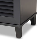 Baxton Studio Coolidge Modern and Contemporary Dark Grey Finished 4-Shelf Wood Shoe Storage Cabinet