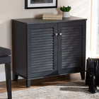 Baxton Studio Coolidge Modern and Contemporary Dark Grey Finished 4-Shelf Wood Shoe Storage Cabinet