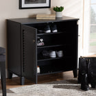 Baxton Studio Coolidge Modern and Contemporary Dark Grey Finished 4-Shelf Wood Shoe Storage Cabinet