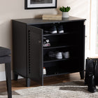 Baxton Studio Coolidge Modern and Contemporary Dark Grey Finished 4-Shelf Wood Shoe Storage Cabinet