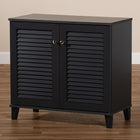 Baxton Studio Coolidge Modern and Contemporary Dark Grey Finished 4-Shelf Wood Shoe Storage Cabinet