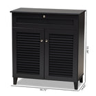 Baxton Studio Coolidge Modern and Contemporary Dark Grey Finished 4-Shelf Wood Shoe Storage Cabinet with Drawer