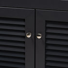 Baxton Studio Coolidge Modern and Contemporary Dark Grey Finished 4-Shelf Wood Shoe Storage Cabinet with Drawer