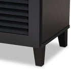 Baxton Studio Coolidge Modern and Contemporary Dark Grey Finished 4-Shelf Wood Shoe Storage Cabinet with Drawer