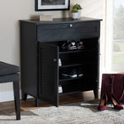 Baxton Studio Coolidge Modern and Contemporary Dark Grey Finished 4-Shelf Wood Shoe Storage Cabinet with Drawer