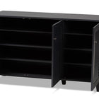 Baxton Studio Coolidge Modern and Contemporary Dark Grey Finished 8-Shelf Wood Shoe Storage Cabinet