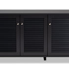 Baxton Studio Coolidge Modern and Contemporary Dark Grey Finished 8-Shelf Wood Shoe Storage Cabinet