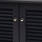 Baxton Studio Coolidge Modern and Contemporary Dark Grey Finished 8-Shelf Wood Shoe Storage Cabinet