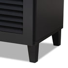 Baxton Studio Coolidge Modern and Contemporary Dark Grey Finished 11-Shelf Wood Shoe Storage Cabinet with Drawer