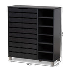 Baxton Studio Shirley Modern and Contemporary Dark Grey Finished 2-Door Wood Shoe Storage Cabinet with Open Shelves