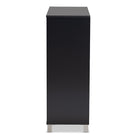 Baxton Studio Shirley Modern and Contemporary Dark Grey Finished 2-Door Wood Shoe Storage Cabinet with Open Shelves