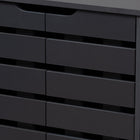Baxton Studio Shirley Modern and Contemporary Dark Grey Finished 2-Door Wood Shoe Storage Cabinet with Open Shelves