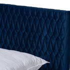 Baxton Studio Frida Glam and Luxe Royal Blue Velvet Fabric Upholstered Queen Size Bed