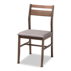 Baxton Studio Lovy Modern and Contemporary Gray Fabric Upholstered Dark Walnut-Finished 5-Piece Wood Dining Set