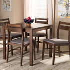 Baxton Studio Lovy Modern and Contemporary Gray Fabric Upholstered Dark Walnut-Finished 5-Piece Wood Dining Set