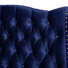 Baxton Studio Hanne Glam and Luxe Purple Blue Velvet Fabric Upholstered Queen Size Wingback Bed