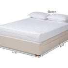 Baxton Studio Leni Modern and Contemporary Beige Fabric Upholstered 4-Drawer King Size Platform Storage Bed Frame