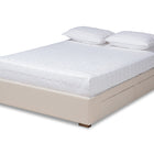 Baxton Studio Leni Modern and Contemporary Beige Fabric Upholstered 4-Drawer King Size Platform Storage Bed Frame