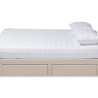 Baxton Studio Leni Modern and Contemporary Beige Fabric Upholstered 4-Drawer King Size Platform Storage Bed Frame