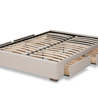 Baxton Studio Leni Modern and Contemporary Beige Fabric Upholstered 4-Drawer King Size Platform Storage Bed Frame