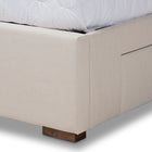Baxton Studio Leni Modern and Contemporary Beige Fabric Upholstered 4-Drawer King Size Platform Storage Bed Frame