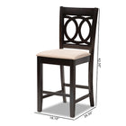 Baxton Studio Lenoir Modern and Contemporary Sand Fabric Upholstered Espresso Brown Finished Wood 2-Piece Counter Height Pub Chair Set
