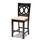 Baxton Studio Lenoir Modern and Contemporary Sand Fabric Upholstered Espresso Brown Finished 5-Piece Wood Pub Set
