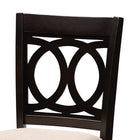 Baxton Studio Lenoir Modern and Contemporary Sand Fabric Upholstered Espresso Brown Finished 5-Piece Wood Pub Set