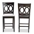 Baxton Studio Lenoir Modern and Contemporary Gray Fabric Upholstered Espresso Brown Finished Wood Counter Height Pub Chair Set of 2