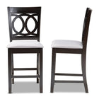 Baxton Studio Lenoir Modern and Contemporary Gray Fabric Upholstered Espresso Brown Finished Wood Counter Height Pub Chair Set of 2