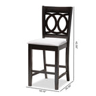 Baxton Studio Lenoir Modern and Contemporary Gray Fabric Upholstered Espresso Brown Finished Wood Counter Height Pub Chair Set of 2