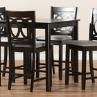 Baxton Studio Lenoir Modern and Contemporary Gray Fabric Upholstered Espresso Brown Finished 5-Piece Wood Pub Set