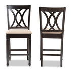 Baxton Studio Reneau Modern and Contemporary Sand Fabric Upholstered Espresso Brown Finished Wood Counter Height Pub Chair Set of 2