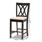 Baxton Studio Reneau Modern and Contemporary Sand Fabric Upholstered Espresso Brown Finished Wood Counter Height Pub Chair Set of 2
