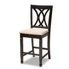 Baxton Studio Reneau Modern and Contemporary Sand Fabric Upholstered Espresso Brown Finished 5-Piece Wood Pub Set