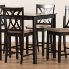 Baxton Studio Reneau Modern and Contemporary Sand Fabric Upholstered Espresso Brown Finished 5-Piece Wood Pub Set