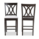 Baxton Studio Reneau Modern and Contemporary Gray Fabric Upholstered Espresso Brown Finished Wood Counter Height Pub Chair Set of 2
