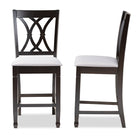 Baxton Studio Reneau Modern and Contemporary Gray Fabric Upholstered Espresso Brown Finished Wood Counter Height Pub Chair Set of 2