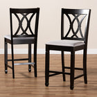 Baxton Studio Reneau Modern and Contemporary Gray Fabric Upholstered Espresso Brown Finished Wood Counter Height Pub Chair Set of 2