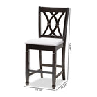Baxton Studio Reneau Modern and Contemporary Gray Fabric Upholstered Espresso Brown Finished Wood Counter Height Pub Chair Set of 2