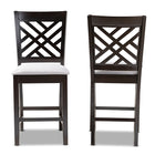 Baxton Studio Caron Modern and Contemporary Gray Fabric Upholstered Espresso Brown Finished Wood Counter Height Pub Chair Set of 2