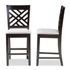 Baxton Studio Caron Modern and Contemporary Gray Fabric Upholstered Espresso Brown Finished Wood Counter Height Pub Chair Set of 2