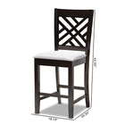 Baxton Studio Caron Modern and Contemporary Gray Fabric Upholstered Espresso Brown Finished Wood Counter Height Pub Chair Set of 2