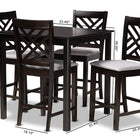 Baxton Studio Caron Modern and Contemporary Gray Fabric Upholstered Espresso Brown Finished 5-Piece Wood Pub Set